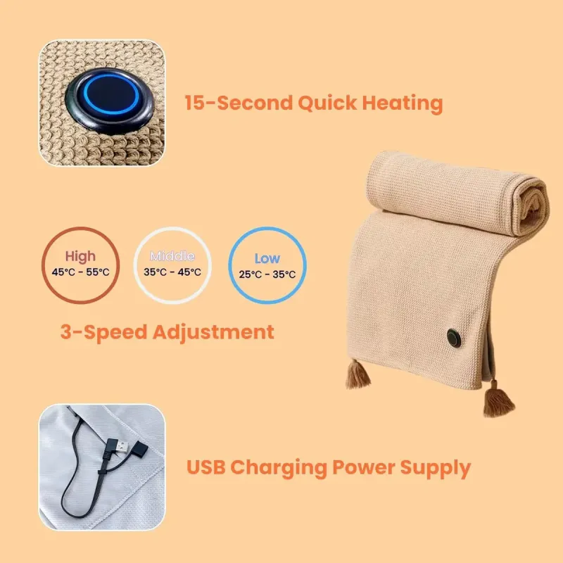 Portable Heated Shawl Blanket Portable Heated Shawl Blanket